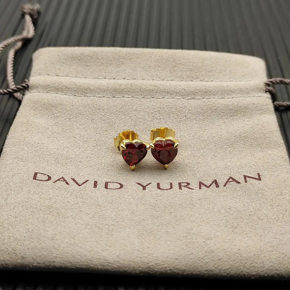 David Yurman Ruby Heart Earrings